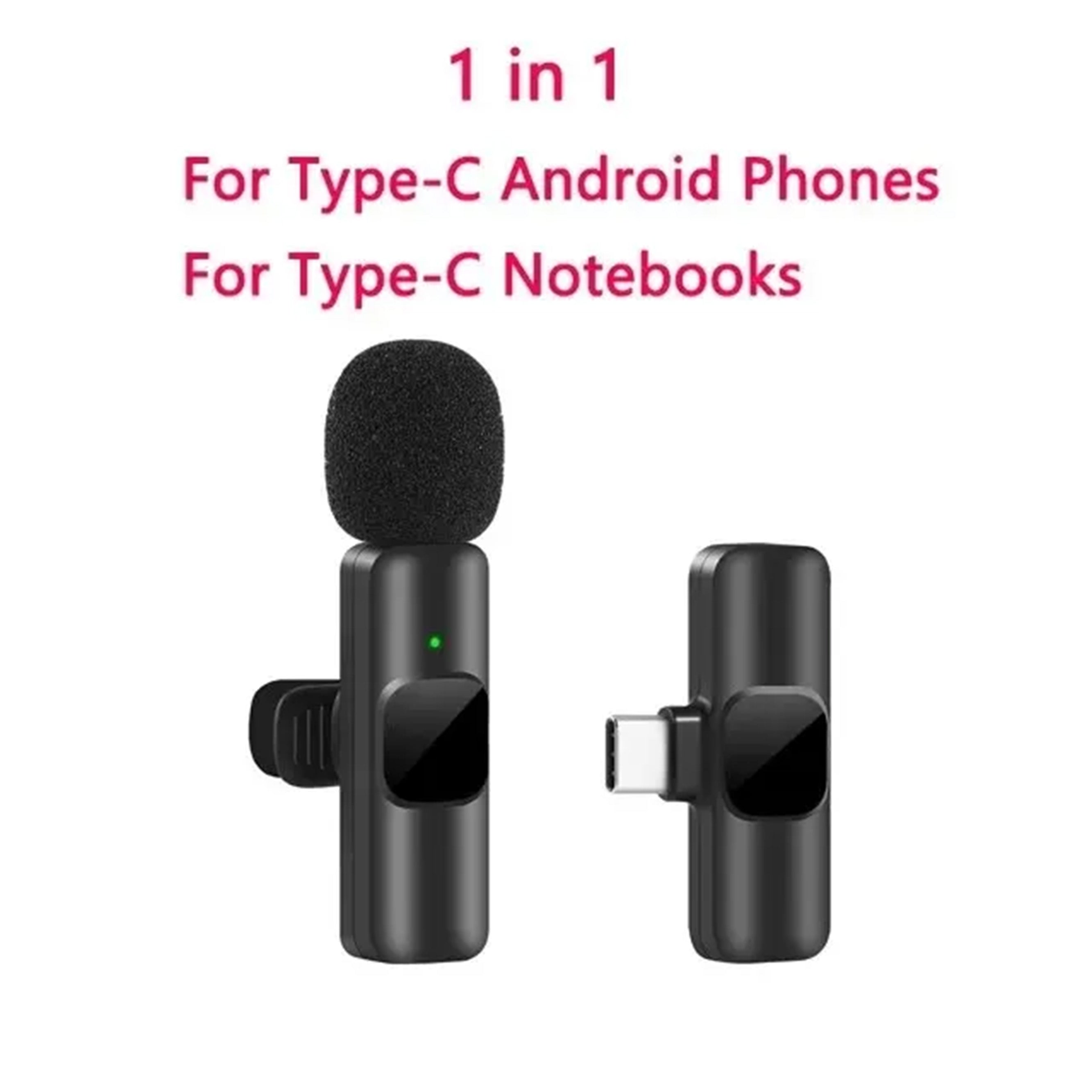 Compact wireless lavalier microphone, portable mini mic for high-quality audio and video recording
